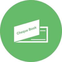 Cheque Book Circle Background Icon vector