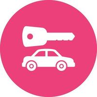 Car and Key Circle Background Icon vector