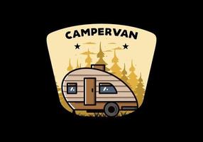 Teardrop camper vintage illustration design vector