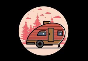 Teardrop camper vintage illustration design vector