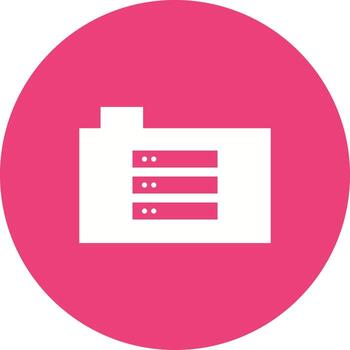 icono de fondo de círculo de carpeta de datos vector