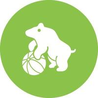 Bear Performing Circle Background Icon vector