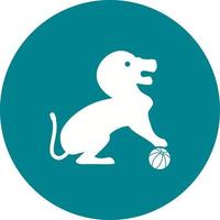 Lion Performing Circle Background Icon vector