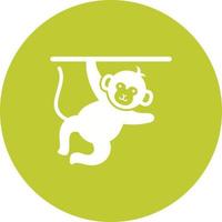 Monkey Performing Circle Background Icon vector