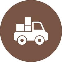 Pickup Truck Circle Background Icon vector