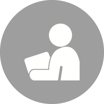 Reading on Smart Device Circle Background Icon vector