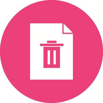 Trash Document Circle Background Icon vector