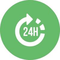 24 Hour Service Circle Background Icon vector