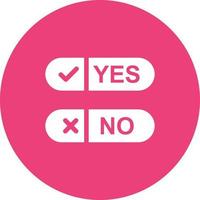 Yes No Option Circle Background Icon vector