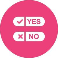 Yes No Option Circle Background Icon vector