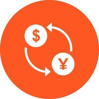 Dollar to Yen Convert Circle Background Icon vector