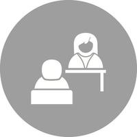 Interview Circle Background Icon vector