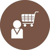 Shopping Assistant Circle Background Icon vector