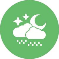 Rainy cloud with moon Circle Background Icon vector