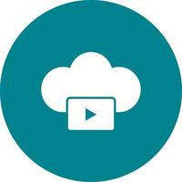 Videos on Cloud Circle Background Icon vector