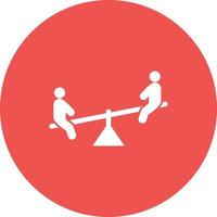 Sitting on Seesaw Circle Background Icon vector