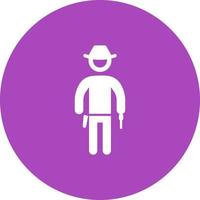 Cowboy with Gun Circle Background Icon vector