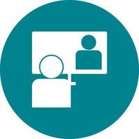 Online Lecture Circle Background Icon vector
