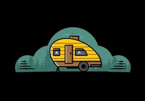 Teardrop camper vintage illustration design vector