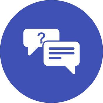 Replying to Question Circle Background Icon vector