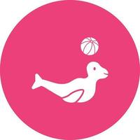 Sea Dog Performing Circle Background Icon vector