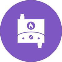 Tankless Water Heater Circle Background Icon vector