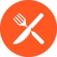Fork and Knife Circle Background Icon vector