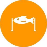 Grilled FIsh Circle Background Icon vector
