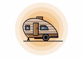 Teardrop camper vintage illustration design vector