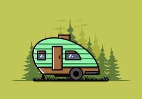 Teardrop camper vintage illustration design vector
