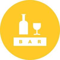 Bar Sign Circle Background Icon vector