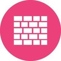 Brick Wall I Circle Background Icon vector