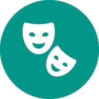 Two Masks Circle Background Icon vector