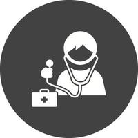 Wearing Stethoscope Circle Background Icon vector