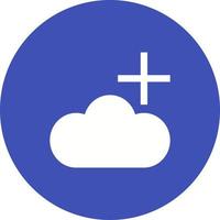 Add Cloud Circle Background Icon vector