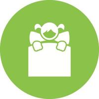 Lying in Bed Circle Background Icon vector
