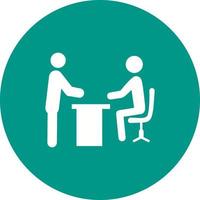 Boss Reading Document Circle Background Icon vector
