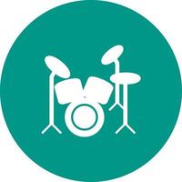 Drum Set Circle Background Icon vector