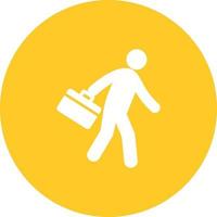 Running with Briefcase Circle Background Icon vector