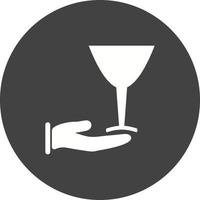 servir icono de fondo de círculo de vino vector