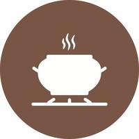 Cooking on Stove Circle Background Icon vector