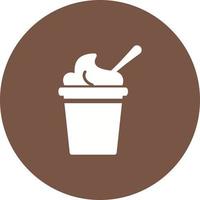 helado en el icono de fondo del círculo de la taza vector