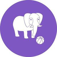 Elephant Performing Circle Background Icon vector