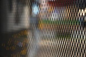 focus on black grill partition with blur background. photo