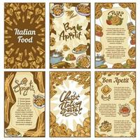 Fusilli banner set, hand drawn style vector