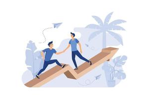 Goal-focused, increase motivation, way to achieve the goal, support and teamwork, help in overcoming obstacles, flat design modern illustration vector
