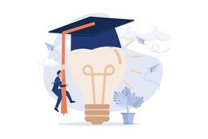 Education or academic help create business idea, skill and knowledge empower creativity concept, vector