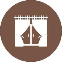 Curtains Circle Background Icon vector