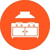 Cooking Stove Circle Background Icon vector