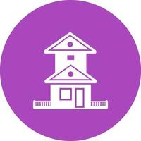 House with Garage Circle Background Icon vector